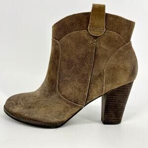 Clarks Indigo Heath Harrier Womens Beige Suede Leather Ankle Boot Size 7.5